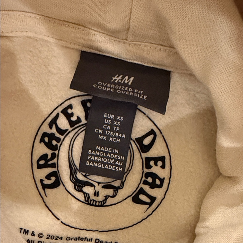 H&M Cream Grateful Dead Hoodie - Picture 2 of 5